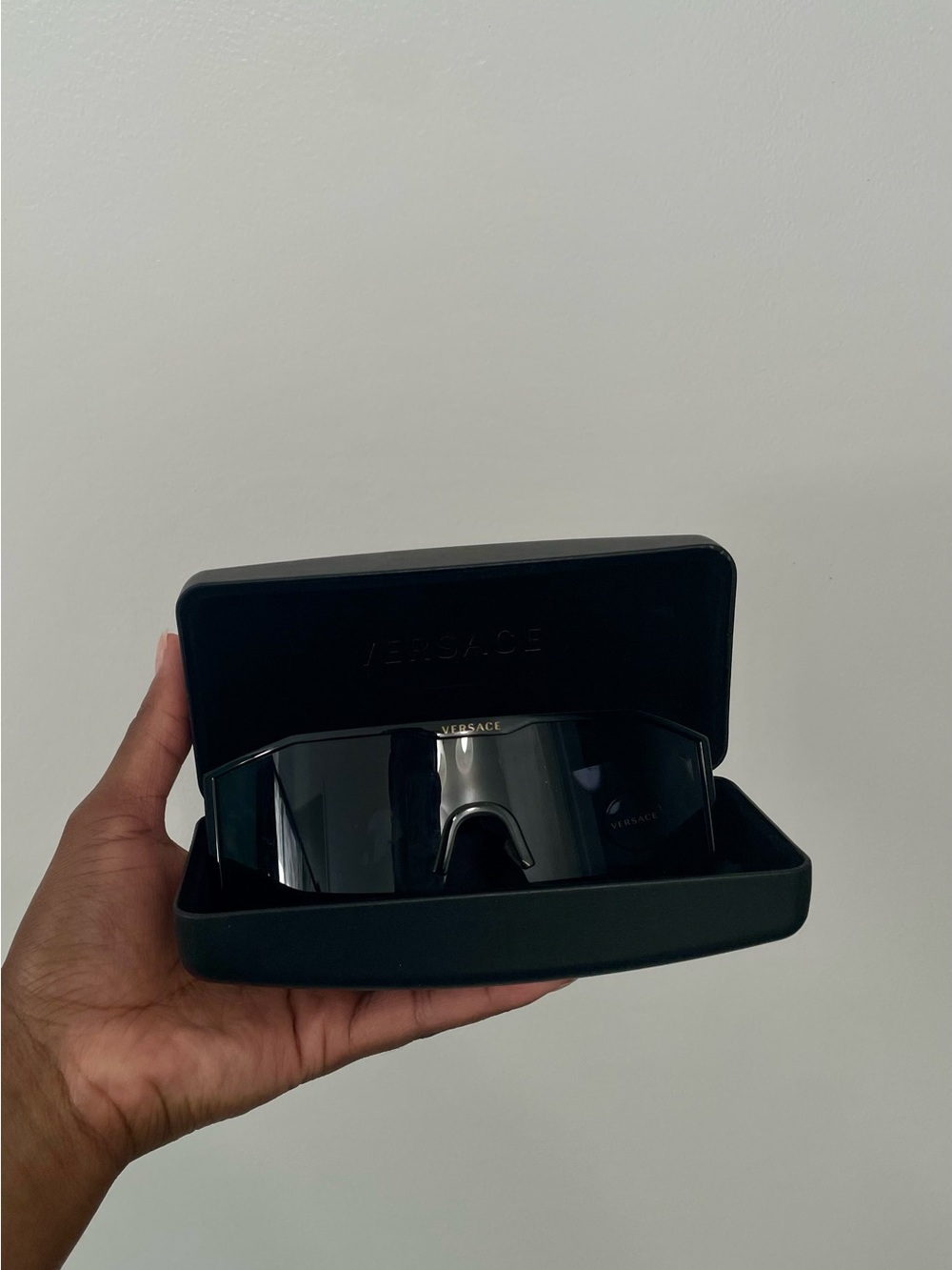 Authentic Versace Black Shield VR Visor with Matching Case